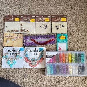 Hobby Lobby Jewelry Making Supplies with Turquoise and Red Accents